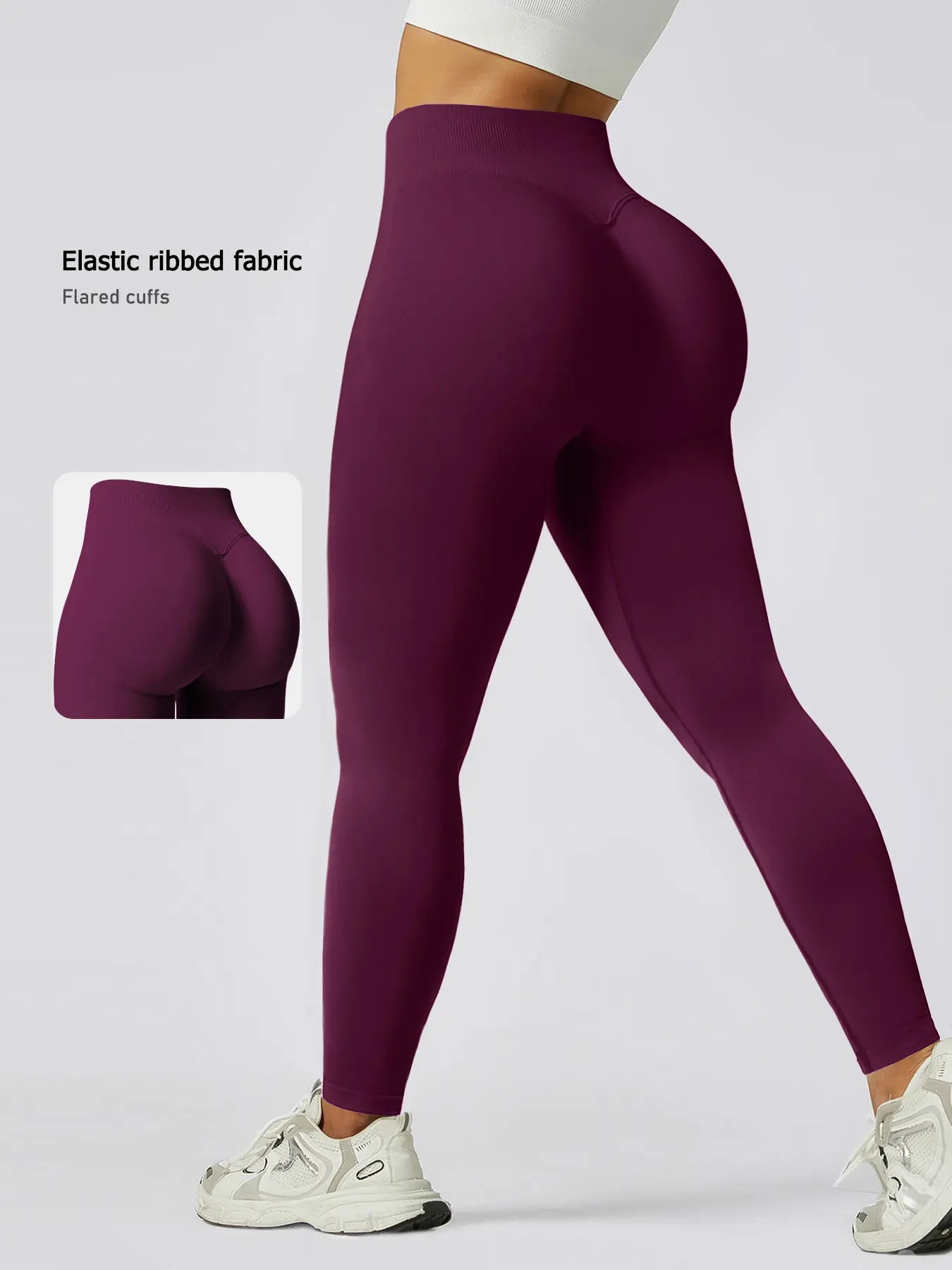 Women'S Seamless High-Waisted Sporty Leggings, Gym Fitness Leggings, Tight-Fitting Knit Fabric, Butt-Lifting Yoga Pants for All Seasons, Seamless Workout Leggings