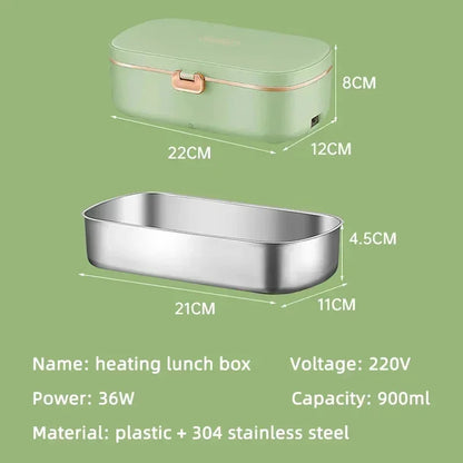 220V 36W 900Ml Electric Lunch Box Water Free Heating Box Stainless Steel Food Warmer Portable Thermal Boxes for Office School
